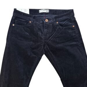 Ines de la Fressange x Uniqlo Velvet Slim Fit Pants Navy Blue Fits 29" Waist